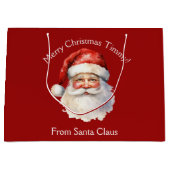Grand Sac Cadeau Rouge personnalisé du Père Noël Enfants Noël (Devant)