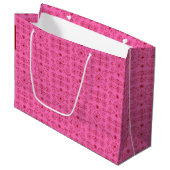 Grand Sac Cadeau Rouge sur rose (Devant Angle)