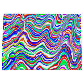 Grand Sac Cadeau Rouge, Vert, Bleu, Blanc, Abstrait hivernal (Devant)