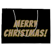 Grand Sac Cadeau Rouge, vert et blanc "MERCI NOËL !" (Dos)