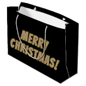 Grand Sac Cadeau Rouge, vert et blanc "MERCI NOËL !" (Dos Angle)