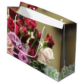 Grand Sac Cadeau Rouge Violet Et Rose (Devant Angle)