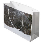 Grand Sac Cadeau Route couverte de neige (Dos Angle)