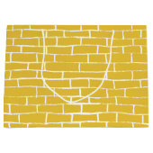 Grand Sac Cadeau Route de briques - Jaune et transparent (Devant)