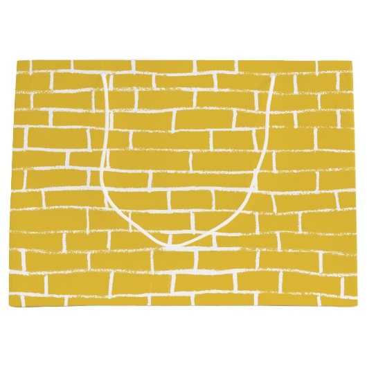 Grand Sac Cadeau Route de briques - Jaune et transparent (Devant)