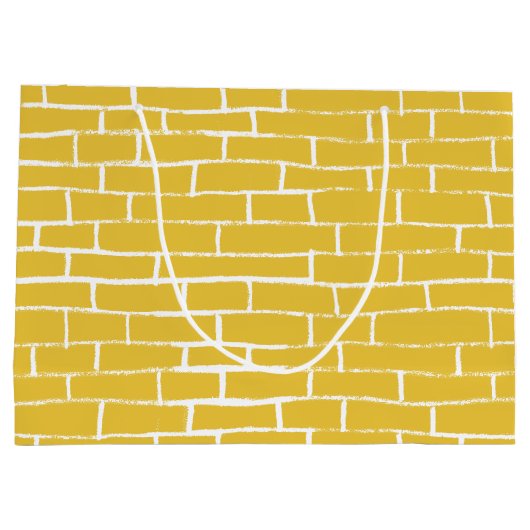 Grand Sac Cadeau Route de briques - Jaune et transparent (Dos)