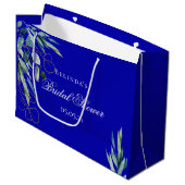 Grand Sac Cadeau Royal bleu eucalyptus verdure douche nuptiale (Devant Angle)