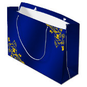 Grand Sac Cadeau Royal Blue and Gold (Dos Angle)