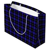 Grand Sac Cadeau Royal Blue Black Plaid (Dos Angle)