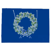 Grand Sac Cadeau Royal Blue Christmas Chinoiserie Wreath (Dos)