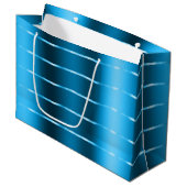 Grand Sac Cadeau Royal Blue Ruban Baby Shower de Mariage (Devant Angle)