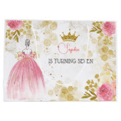 Grand Sac Cadeau Royal fête rose princesse anniversaire (Dos)
