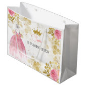Grand Sac Cadeau Royal fête rose princesse anniversaire (Devant Angle)