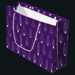 Grand Sac Cadeau Royal Orchid Purple Christmas Winter Wonderland<br><div class="desc">Un motif de Noël simple et élégant pour un sac cadeau de Noël Royal Purple.</div>