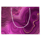 Grand Sac Cadeau Royal Purple Et Gold Agate Abstrait (Devant)