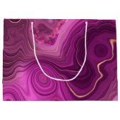 Grand Sac Cadeau Royal Purple Et Gold Agate Abstrait (Dos)