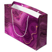 Grand Sac Cadeau Royal Purple Et Gold Agate Abstrait (Dos Angle)