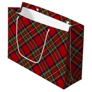 Grand Sac Cadeau Royal Stewart Clan Family Tartan Plaid Motif Wra