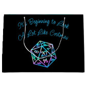 Grand Sac Cadeau RPG Critmas | Holo Retro Tabletop Role Player Dice (Devant)