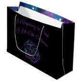 Grand Sac Cadeau RPG Critmas | Nebula Tabletop PnP Roleplayer Dice (Devant Angle)