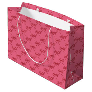 Grand Sac Cadeau Rubans coquettes rose rouge minimalistes et mignon