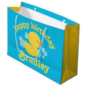 Grand Sac Cadeau Rubber Ducky Personnalisé Anniversaire (Devant Angle)
