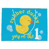 Grand Sac Cadeau Rubber Ducky Vous êtes le 1er anniversaire (Dos)