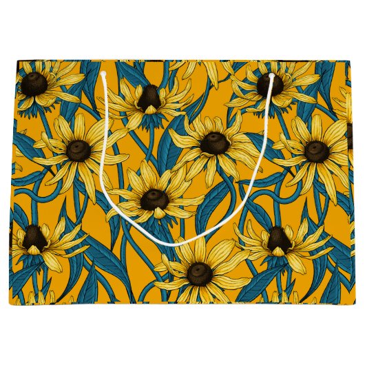 Grand Sac Cadeau Rudbekia jaune (Devant)