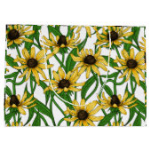 Grand Sac Cadeau Rudbekia jaune sur blanc (Dos)