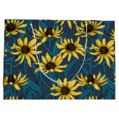 Grand Sac Cadeau Rudbekia jaune sur la marine (Dos)