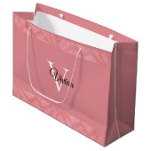 Grand Sac Cadeau Ruddy Pink Batik Nom Monogrammé (Devant Angle)