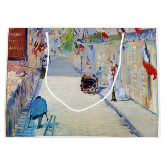 Grand Sac Cadeau Rue avec drapeaux français, Manet (Devant)