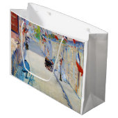Grand Sac Cadeau Rue avec drapeaux français, Manet (Devant Angle)
