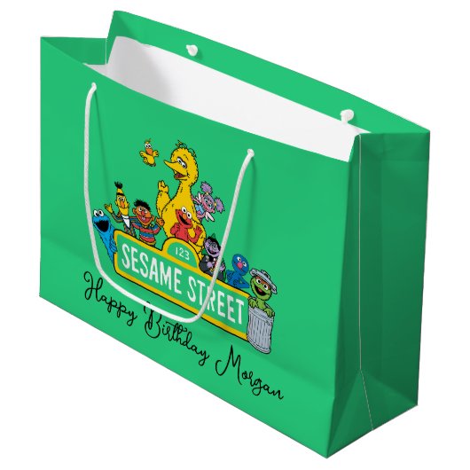 Grand Sac Cadeau Rue Sésame | Joyeux anniversaire (Devant Angle)