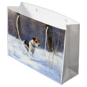 Grand Sac Cadeau Russell Terrier Laisser neiger Noël (Dos Angle)
