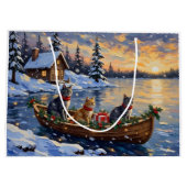 Grand Sac Cadeau Russian Blue Cat Christmas Boat Holiday (Dos)