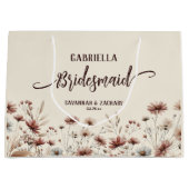 Grand Sac Cadeau Rustic Boho Chic Wildflowers Bridesmaid Wedding (Devant)
