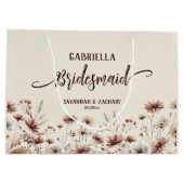 Grand Sac Cadeau Rustic Boho Chic Wildflowers Bridesmaid Wedding (Dos)