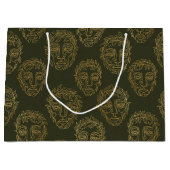 Grand Sac Cadeau Rustic Botanical Face Line Pattern (2) (Devant)