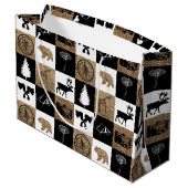 Grand Sac Cadeau Rustic Camping Extérieur Aventure (Dos Angle)