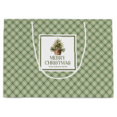 Grand Sac Cadeau Rustic Elegant Christmas Gift Bag Earthy Neutrals (Devant)