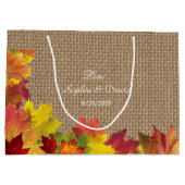 Grand Sac Cadeau Rustic Fall quitte Burlap Mariage (Dos)