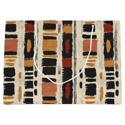 Grand Sac Cadeau Rustic Mudcloth Geometric Pattern (1) (Devant)