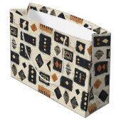 Grand Sac Cadeau Rustic Mudcloth Geometric Pattern (2) (Dos Angle)