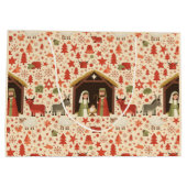 Grand Sac Cadeau Rustic Nativity Scene Christmas Gift Bag (Dos)