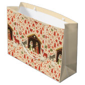 Grand Sac Cadeau Rustic Nativity Scene Christmas Gift Bag (Dos Angle)