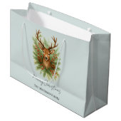 Grand Sac Cadeau Rustic Woodland Deer Head with Winter Foliage -  (Devant Angle)