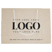 Grand Sac Cadeau Sable beige Grainy Ajouter un logo d'entreprise En (Dos)