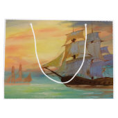 Grand Sac Cadeau Sac-cadeau à thème nautique Sunset (Dos)