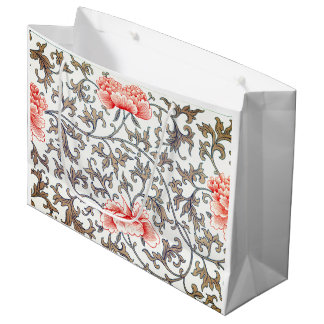 GRAND SAC CADEAU SAC-CADEAU AVEC MOTIFS FLORAUX CHINOIS